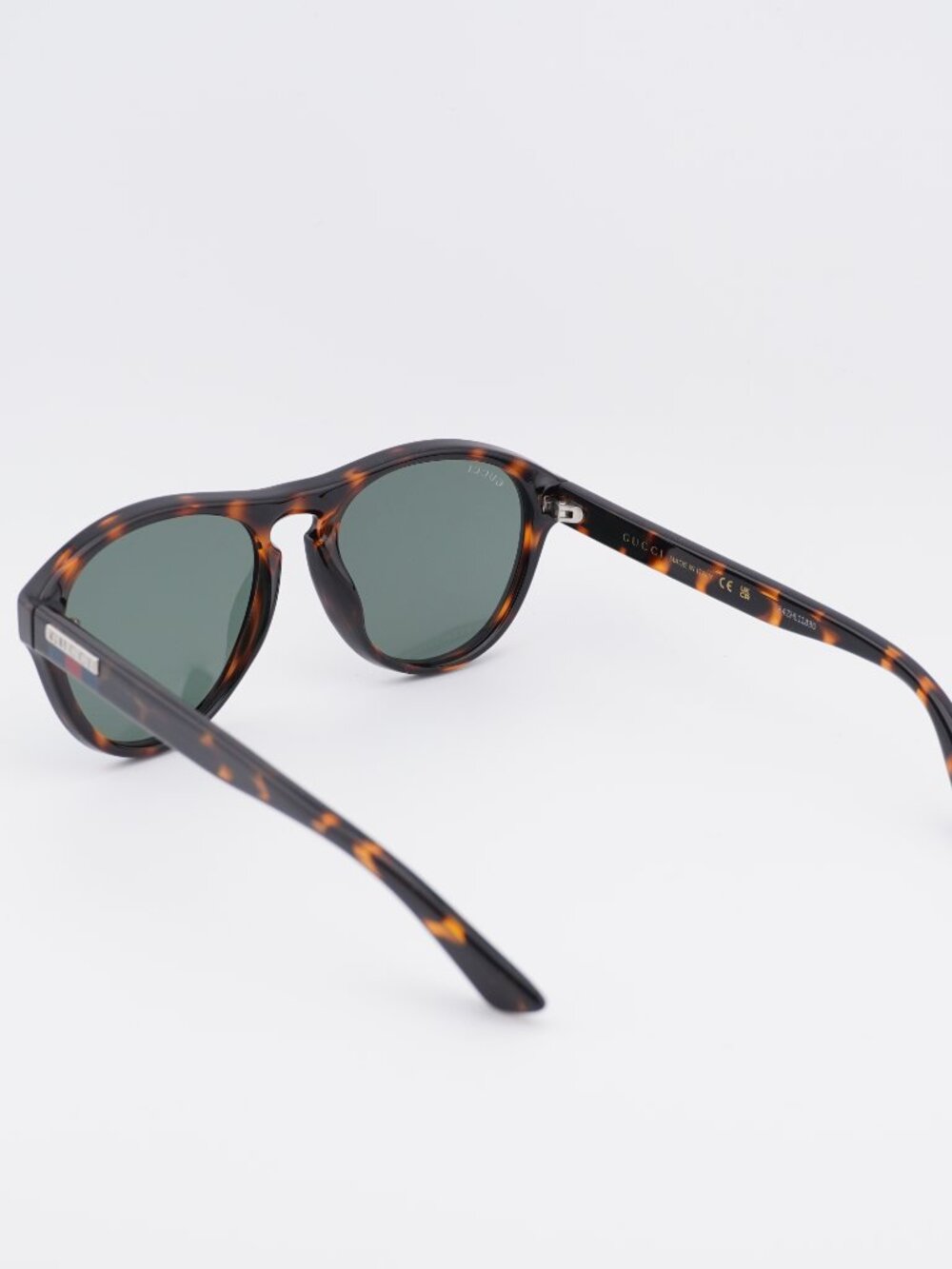 Gucci GG0747S 003 Sunglasses Havana Aviator Frame, Green Lenses - Picture 4 of 10